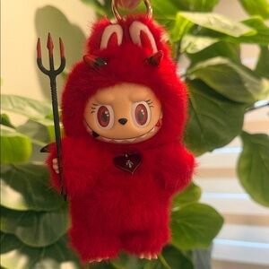 HANDMADE CUSTOM Crimson Red Devil Plush Keychain